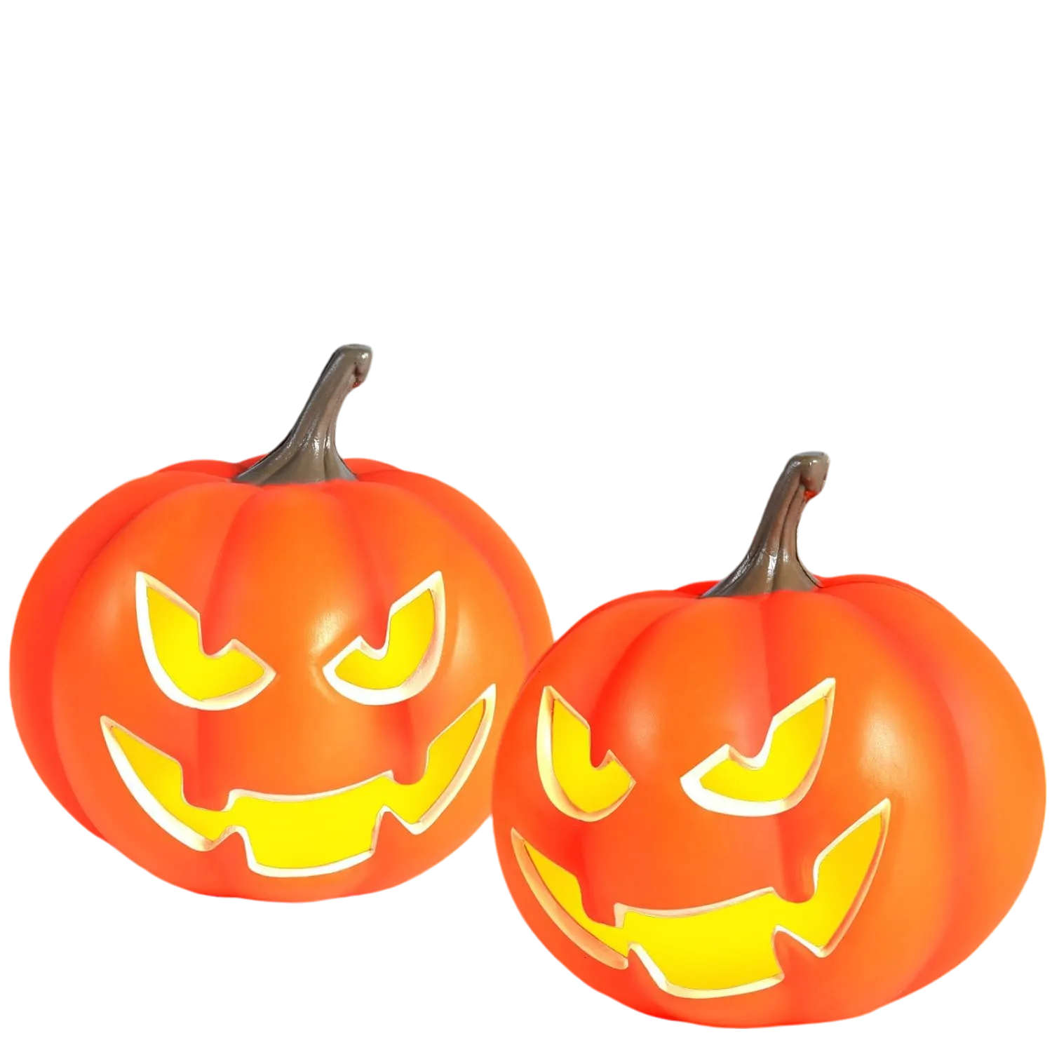 2 Pack Plastic Jack O Lantern Pumpkins